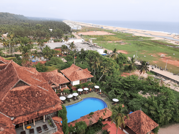 View over the Ayursoma Royal Retreat to the coast